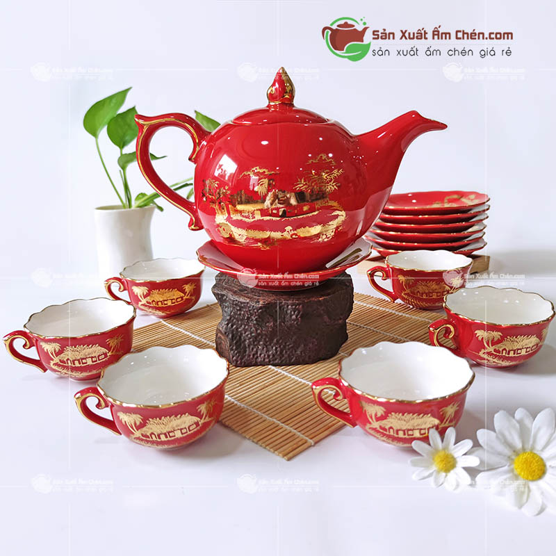 Bộ trà mẫu đơn hào gia phú quý - Công Ty ấm Chén Sáng Tạo - Sanxuatamchen.com